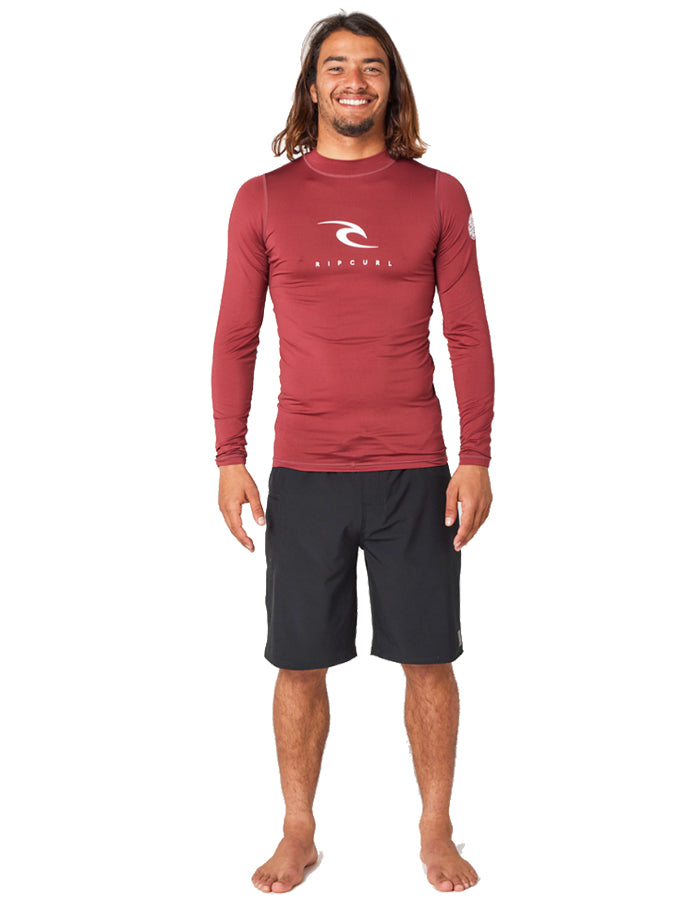 RIP CURL CORPS LONG SLEEVE UV TEE MAROON