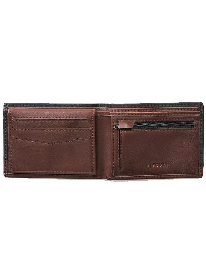 RIP CURL RIDGE PU ALL DAY WALLET BLACK TAN