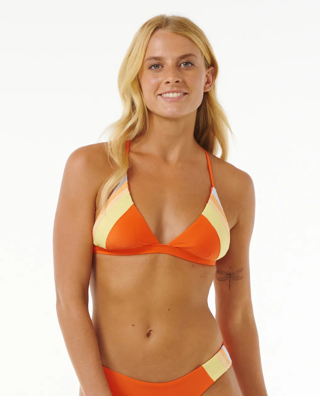 RIP CURL TIDE REVIVAL CROSSBACK TRIANGLE BIKINI TOP BRIGHT RED