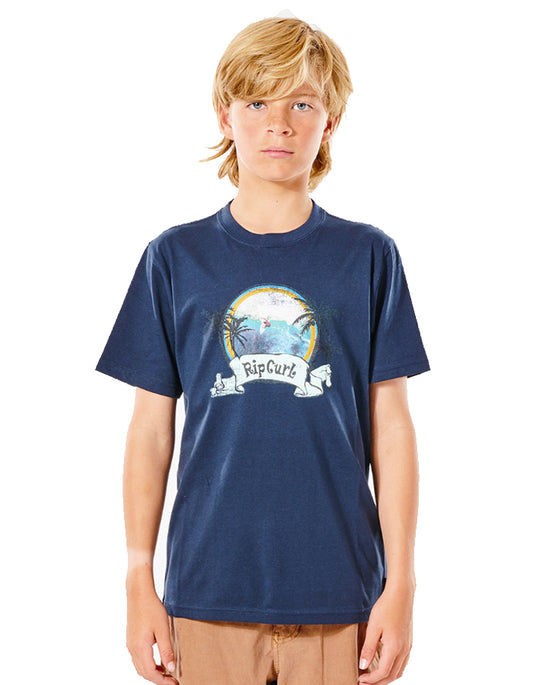  RIP CURL ACTION TEE BOY NAVY