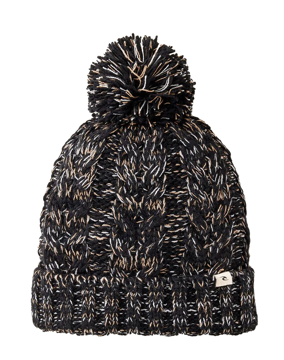  RIP CURL CLASSIC REG POM POM BEANIE BLACK