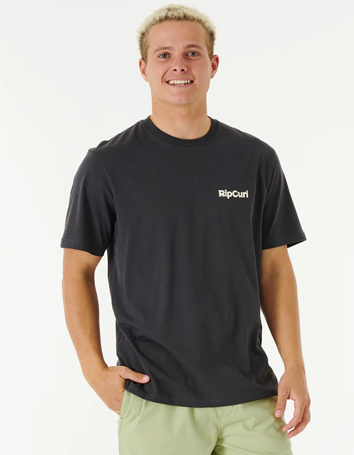  RIP CURL BLAZED AND TUBED TEE WASHED BLACK