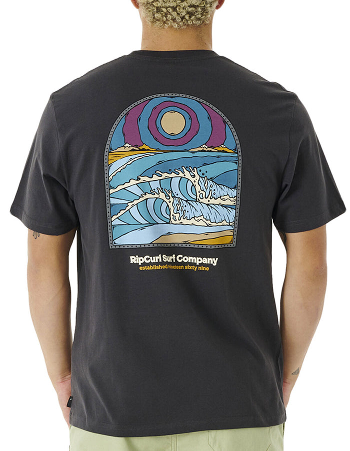 RIP CURL BLAZED AND TUBED TEE WASHED BLACK