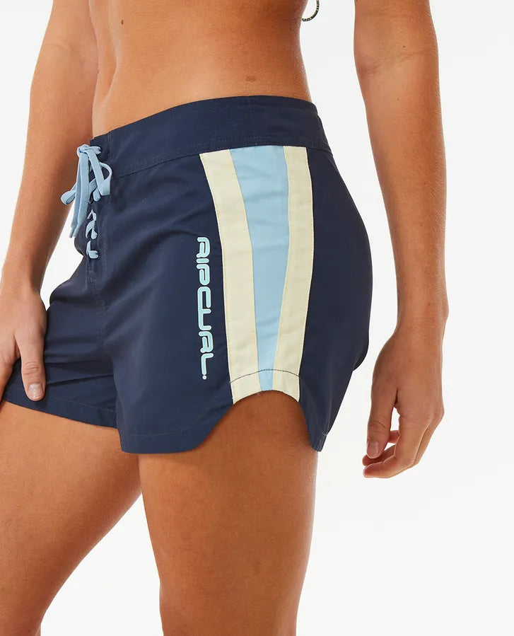  RIP CURL BLOCK PARTY HI WAIST 3" BOARDSHORTS NAVY