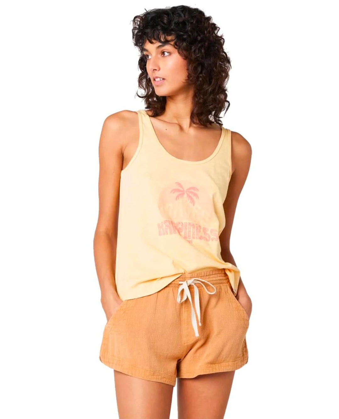  RIP CURL BLOCK PARTY TANK LIGHT ORANGE