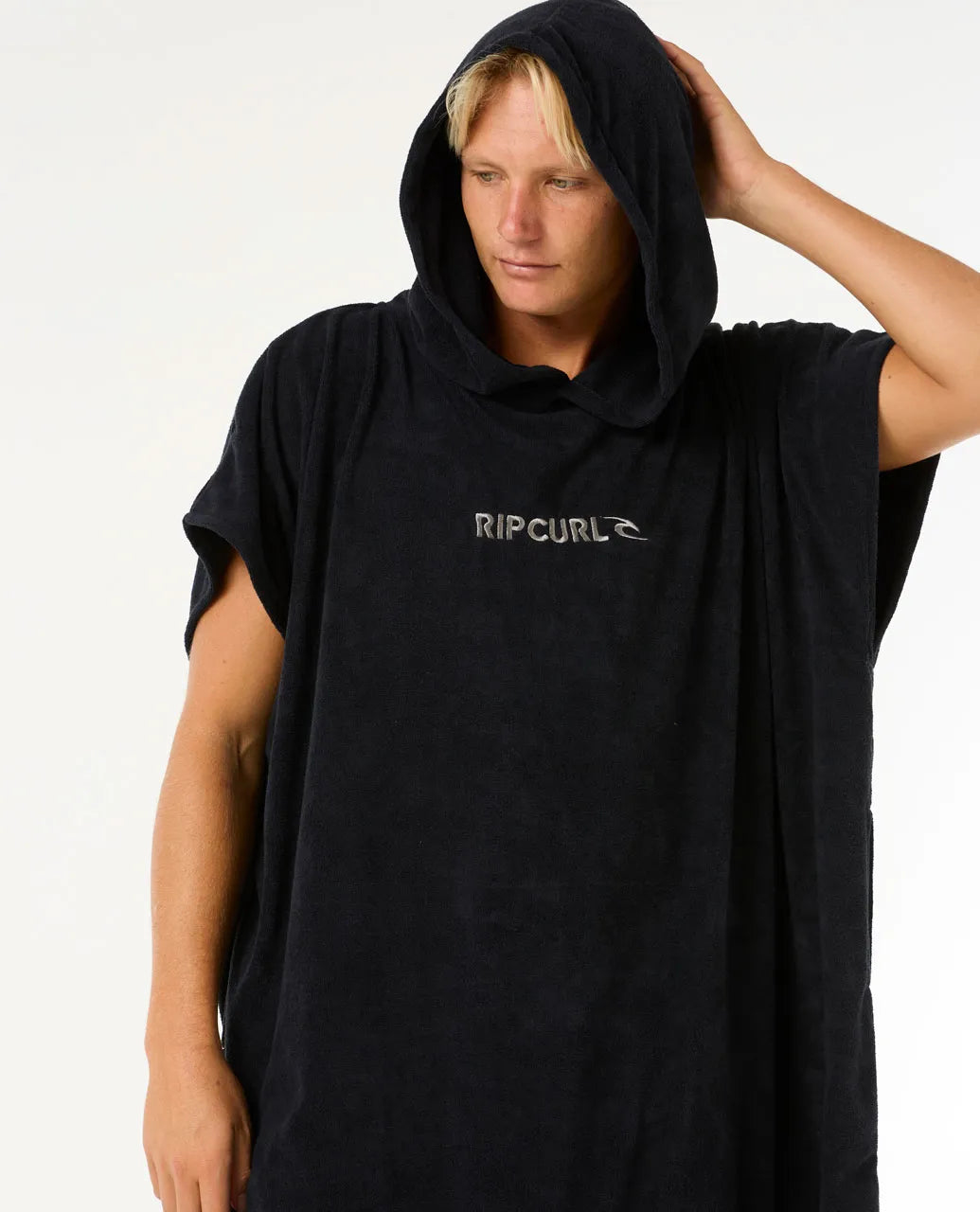  RIP CURL BRAND HOODED PONCHO BLACK GREY