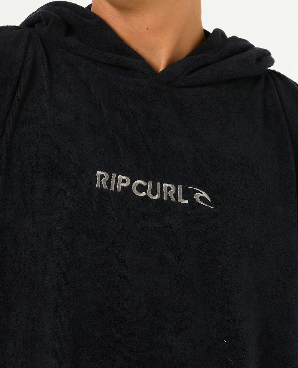  RIP CURL BRAND HOODED PONCHO BLACK GREY