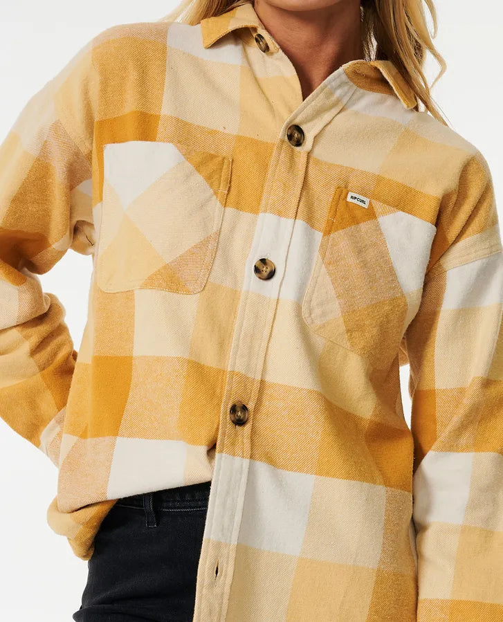  RIP CURL LA ISLA FLANNEL SHIRT GOLD