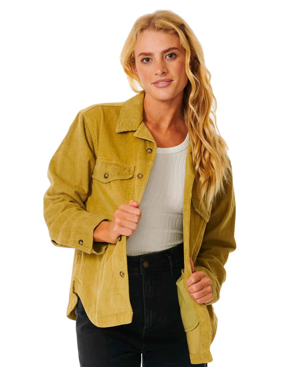  RIP CURL STEVIE CORD SHIRT KHAKI