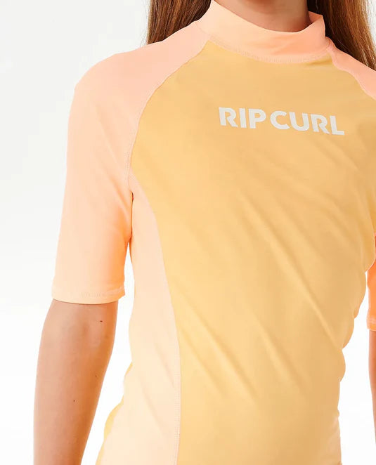  RIP CURL CLASIC SURF SHORT SLEEVE RASH VEST GIRL 8-16