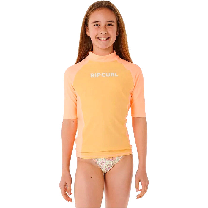  RIP CURL CLASIC SURF SHORT SLEEVE RASH VEST GIRL 8-16