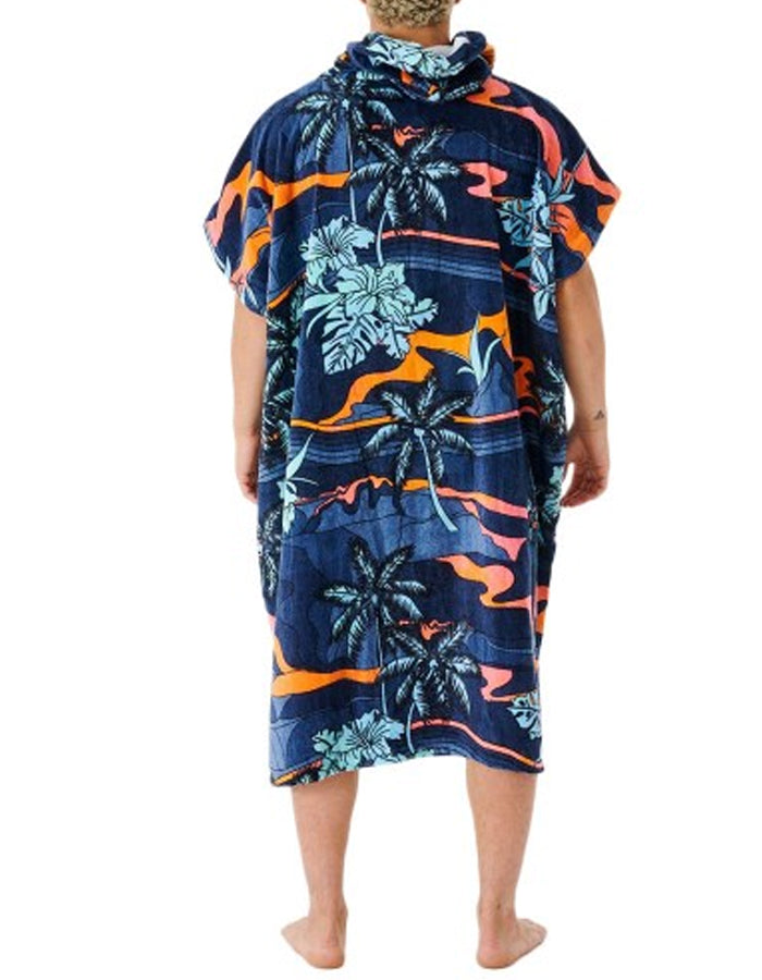  RIP CURL COMBO PRINT HOODED TOWEL BLACK BLUE