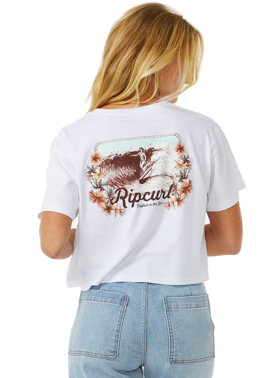  RIP CURL DANCING CROP TEE WHITE
