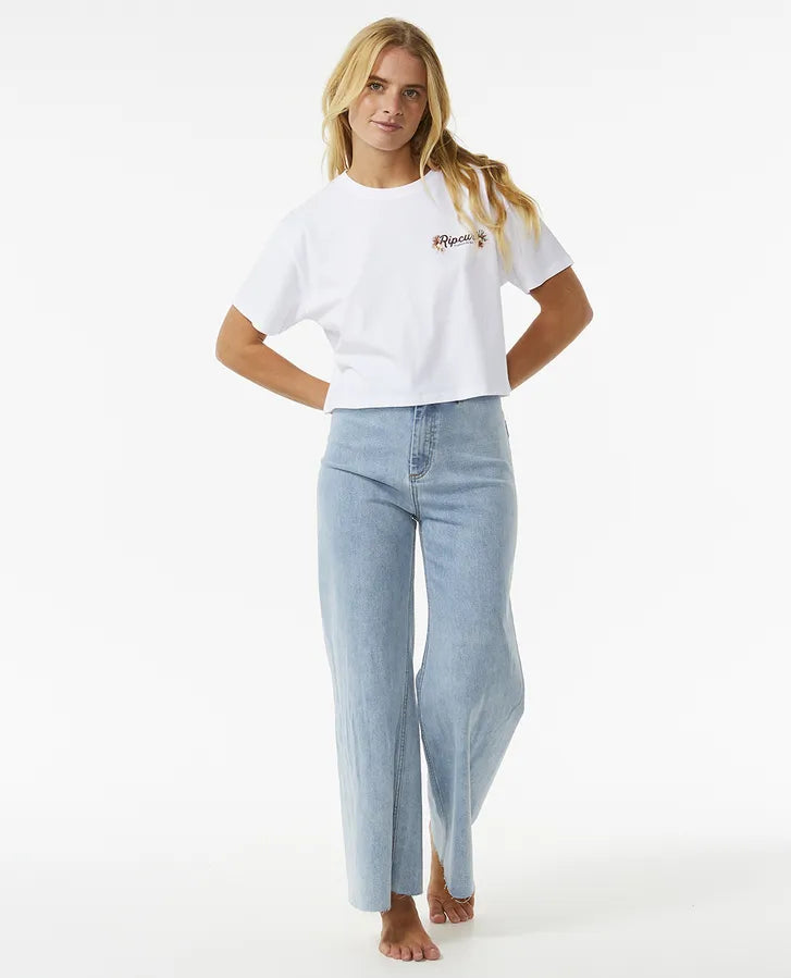  RIP CURL DANCING CROP TEE WHITE