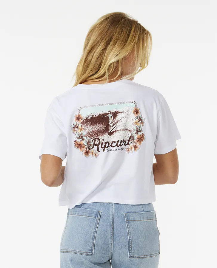  RIP CURL DANCING CROP TEE WHITE