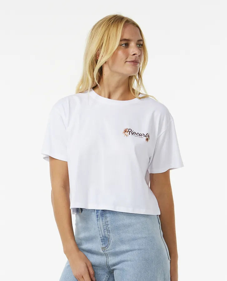  RIP CURL DANCING CROP TEE WHITE