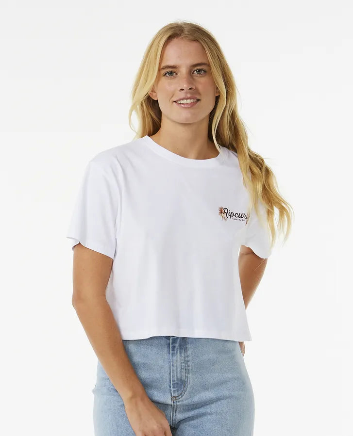 RIP CURL DANCING CROP TEE WHITE