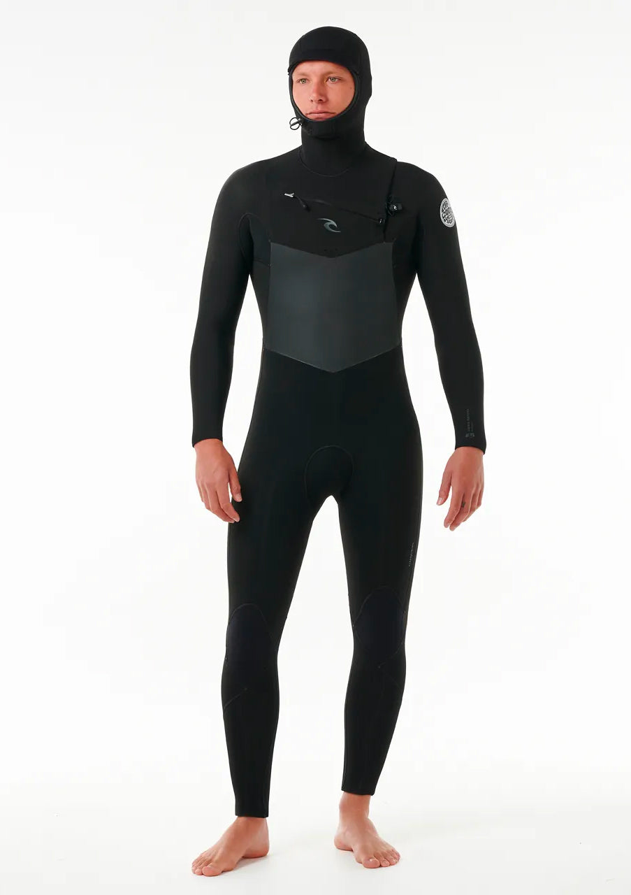  RIP CURL DAWN PATROL 5/4 CHEST ZIP HOOD WETSUIT