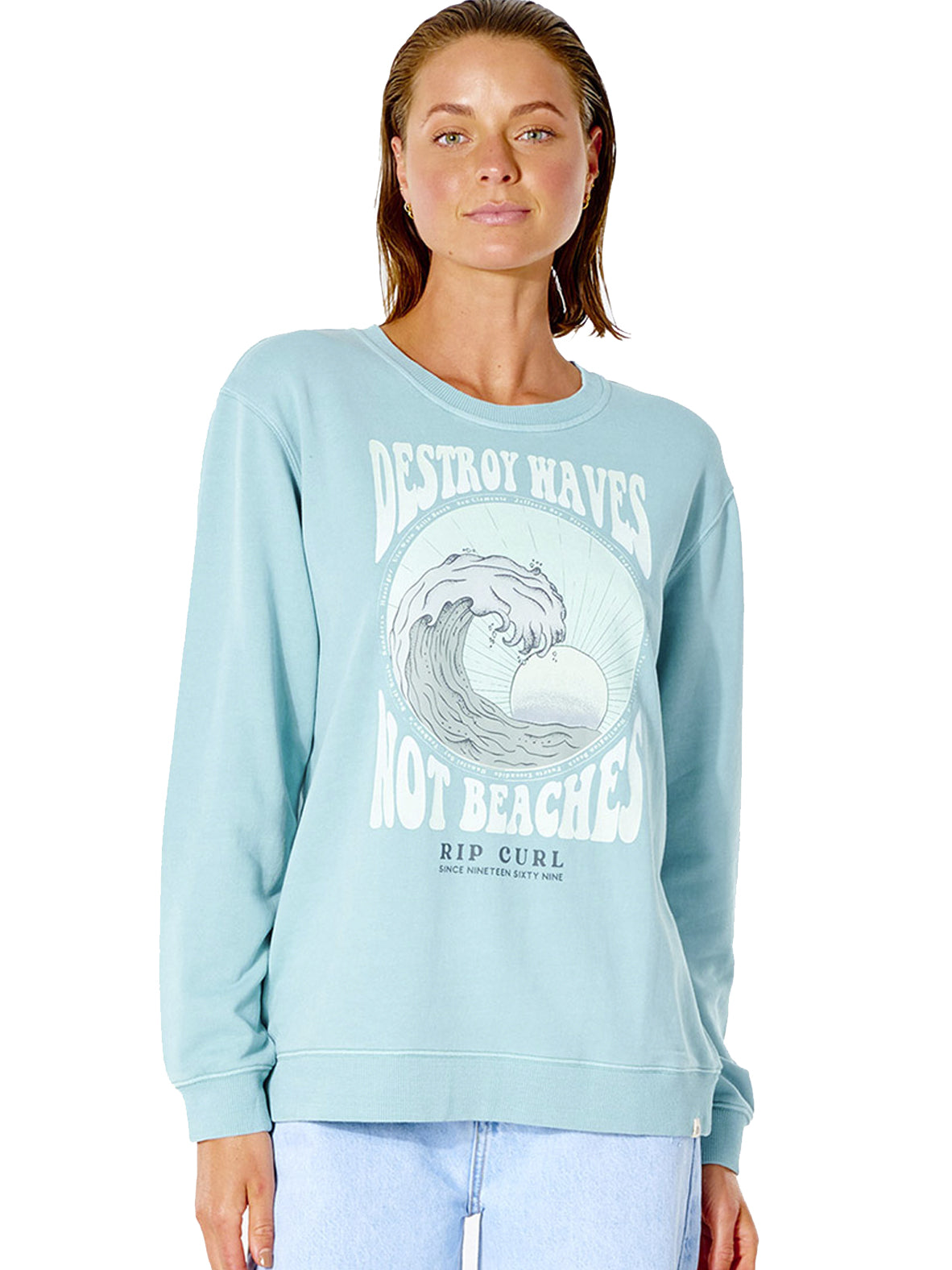  RIP CURL DESTROY WAVES CREW FLEECE