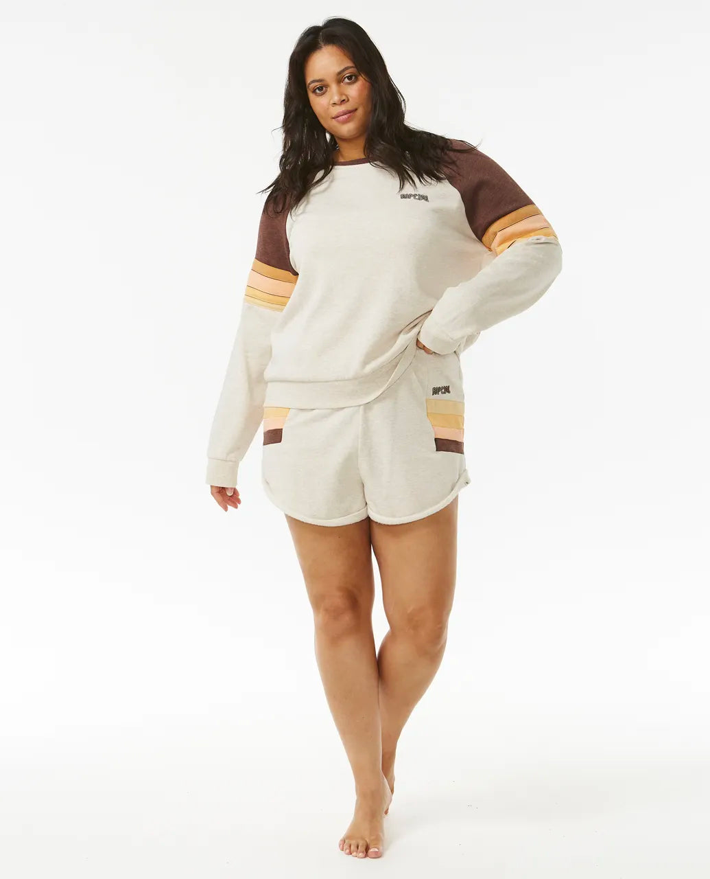  RIP CURL SURF REVIVAL CREW FLEECE OATMEAL MARLE
