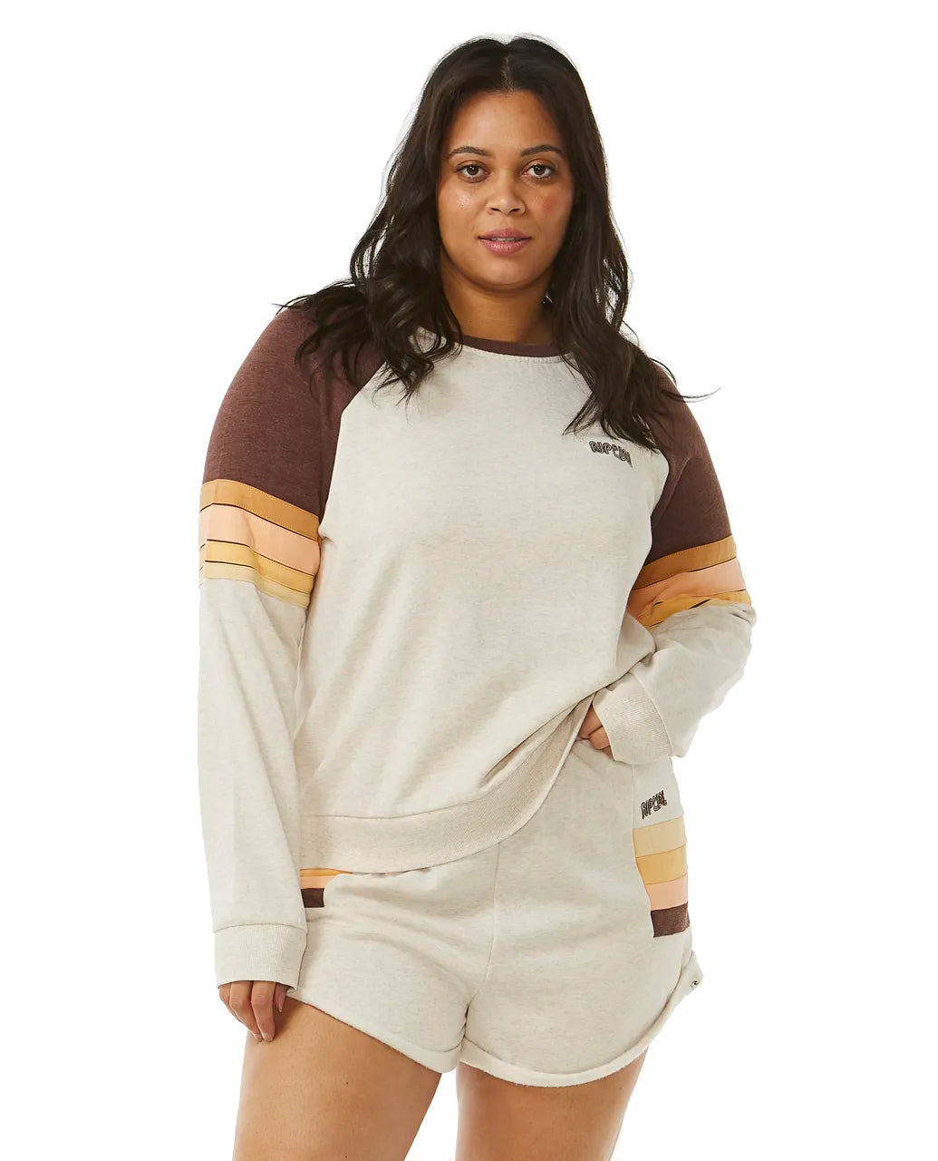  RIP CURL SURF REVIVAL CREW FLEECE OATMEAL MARLE