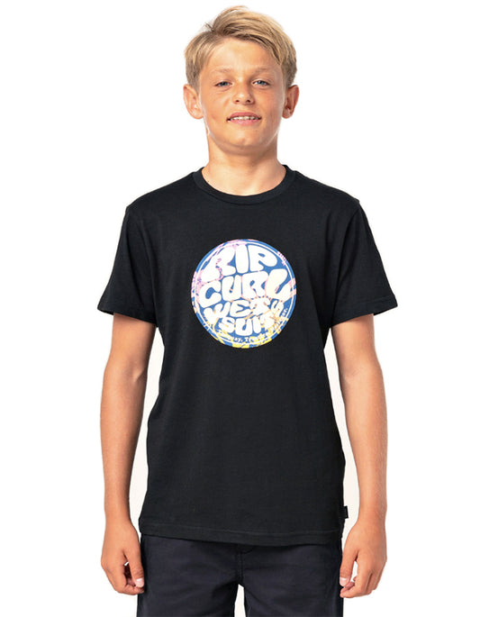  RIP CURL FILGREE WETTY TEE BOY BLACK