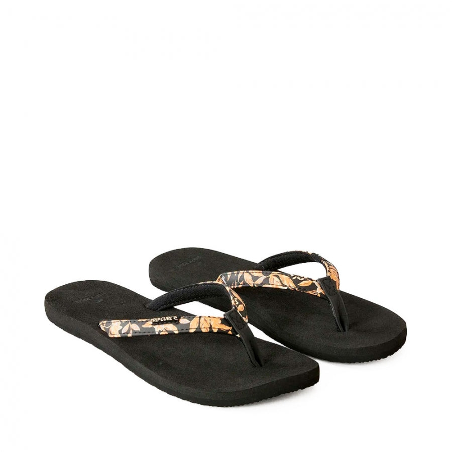  RIP CURL FREEDOM BLOOM OPEN TOE BLACK TAN