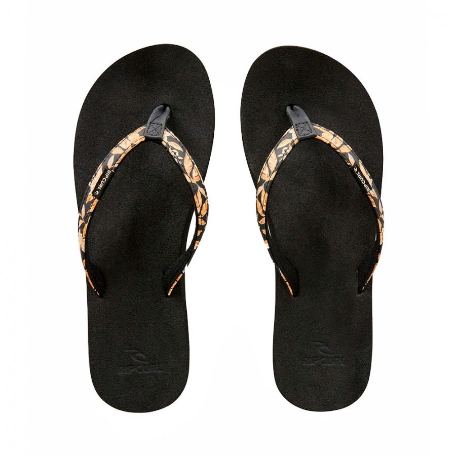  RIP CURL FREEDOM BLOOM OPEN TOE BLACK TAN