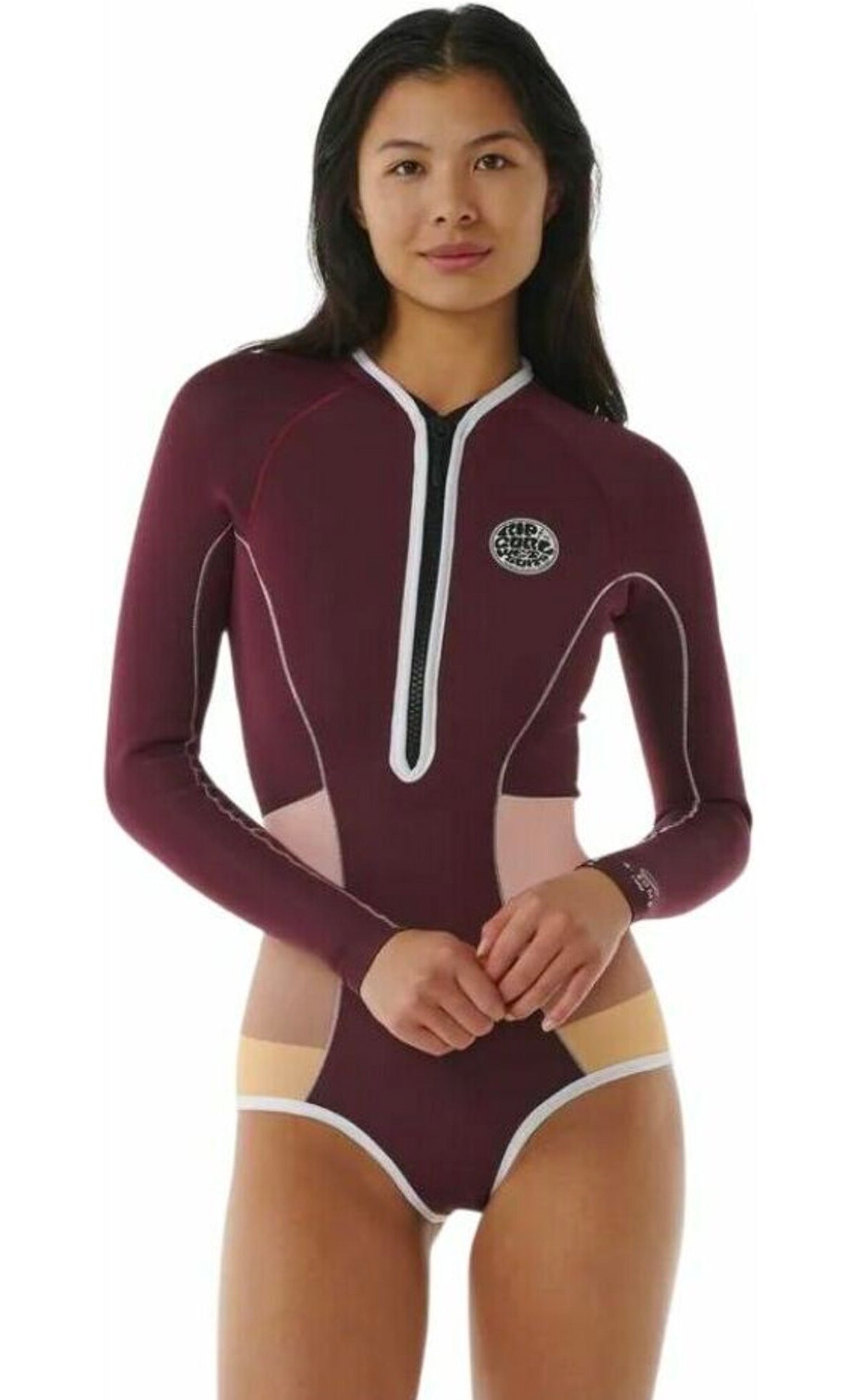  RIP CURL G BOMB 1MM LONG SLEEVE HIGH CUT SPRING SUIT FRONT ZIP PLUM