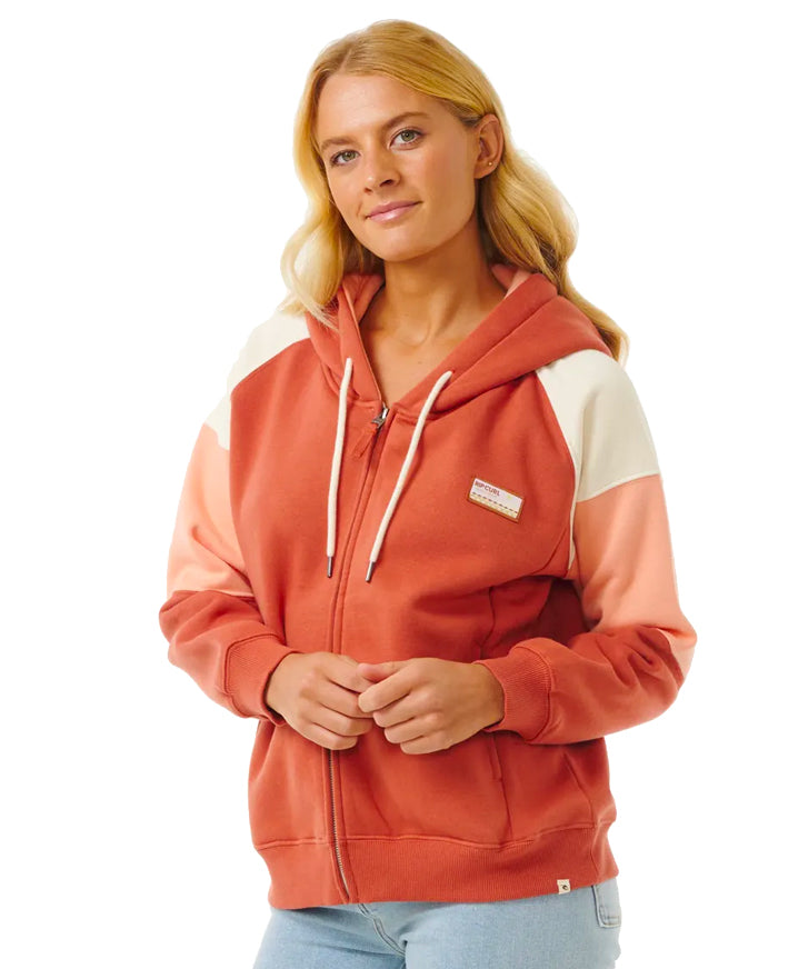  RIP CURL GALICIA FULL ZIP FLEECE RUST