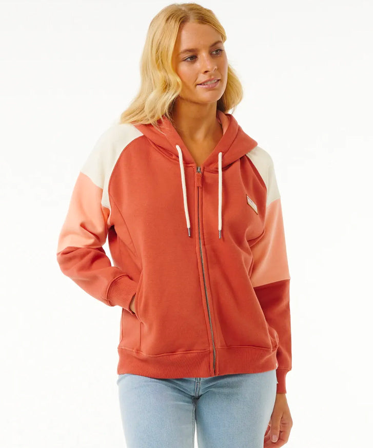  RIP CURL GALICIA FULL ZIP FLEECE RUST