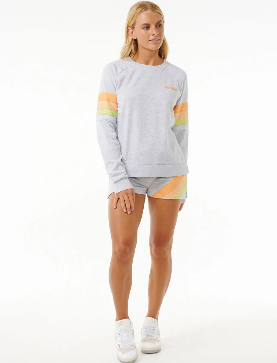  RIP CURL HIGH TIDE RAGLAN CREW LIGHT GREY HEAT