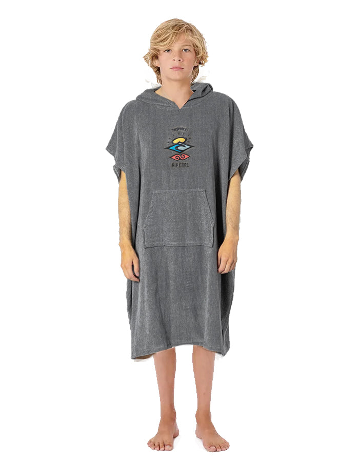  RIP CURL HOODED TOWEL BOYS GREY 8-16 YEARS