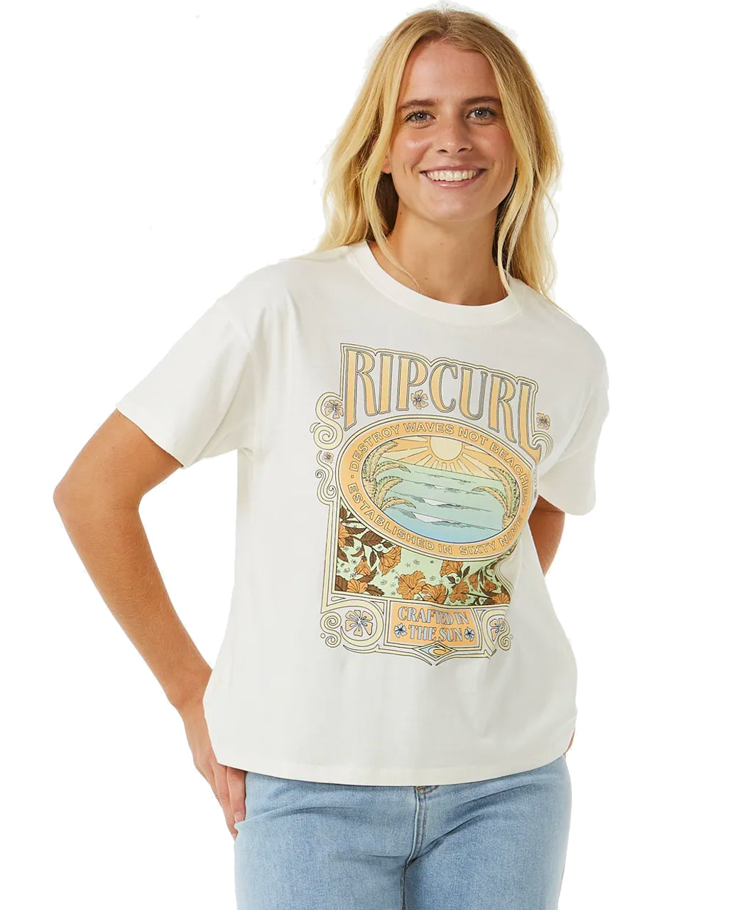  RIP CURL LONG DAYS RELAXED TEE BONE