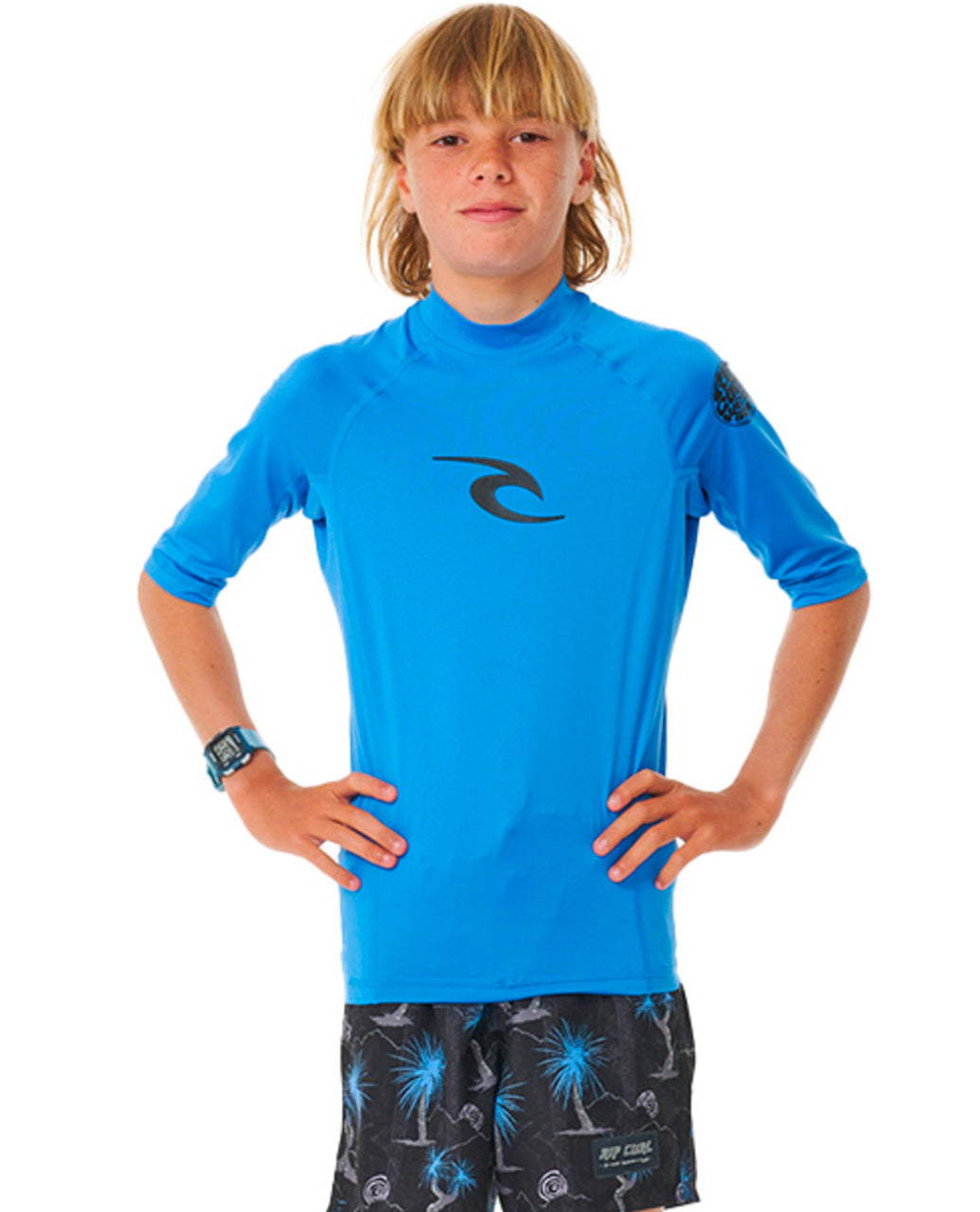  RIP CURL T-SHIRT BRAND WAVE UV SHORT SLEEVE UPF50+ BLUE GUM