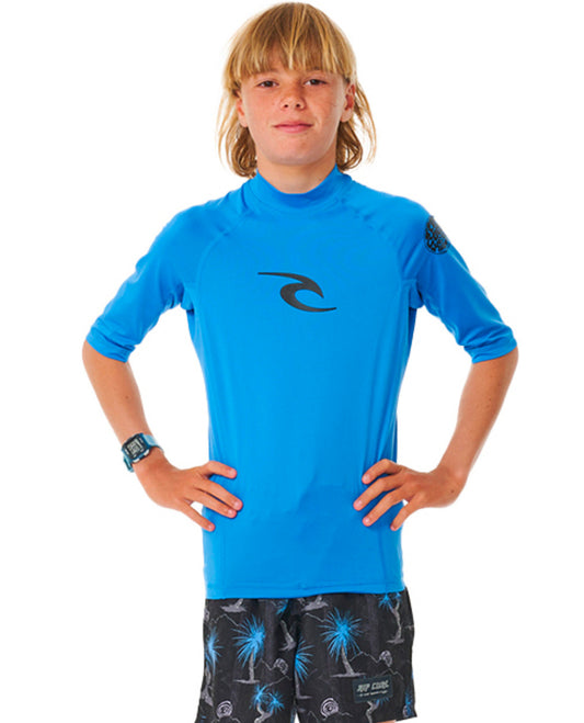  RIP CURL T-SHIRT BRAND WAVE UV SHORT SLEEVE UPF50+ BLUE GUM