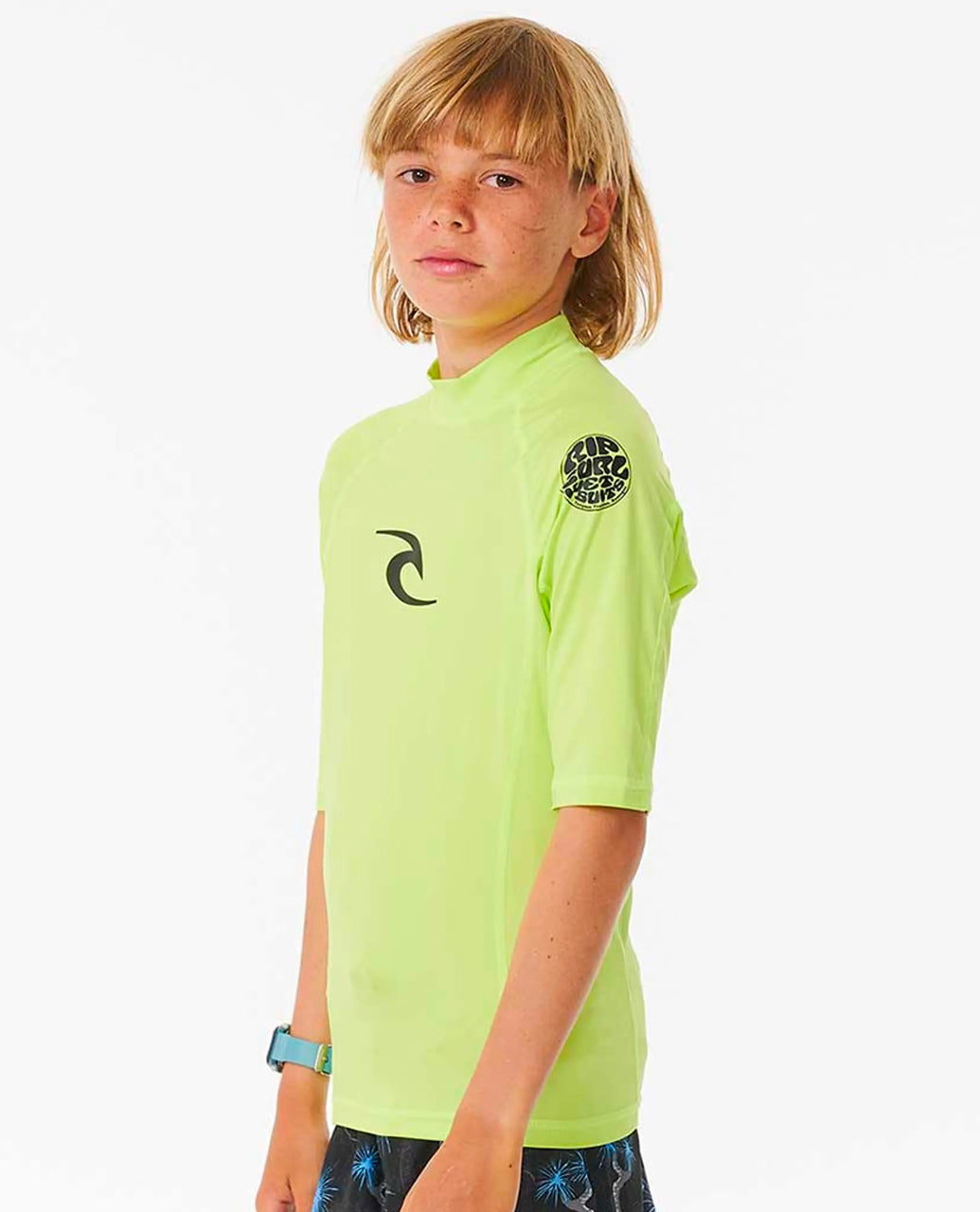  RIP CURL T-SHIRT BRAND WAVE UV SHORT SLEEVE UPF50+ LIME