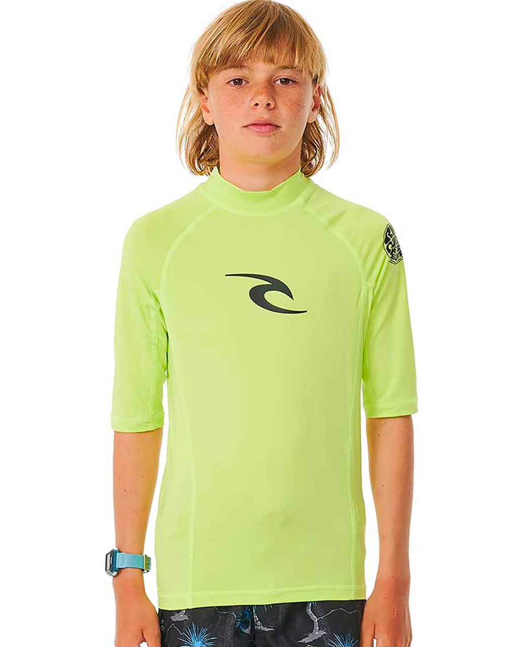  RIP CURL T-SHIRT BRAND WAVE UV SHORT SLEEVE UPF50+ LIME