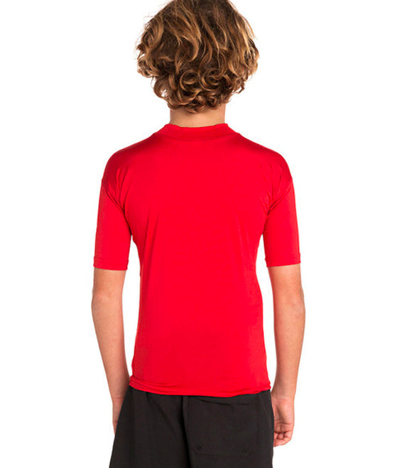  RIP CURL T-SHIRT BRAND WAVE UV SHORT SLEEVE UPF50+ RED