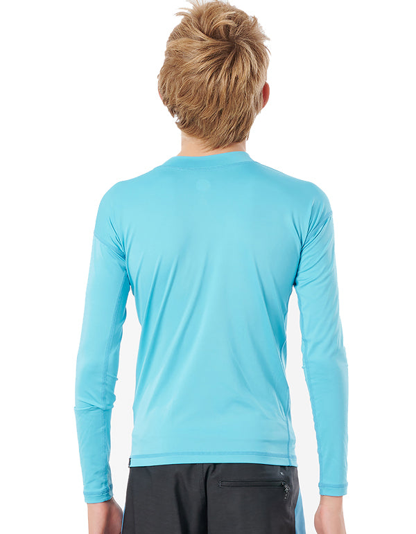  RIP CURL T-SHIRT BOYS CORP LONG SLEEVE UV 50+ BLUE