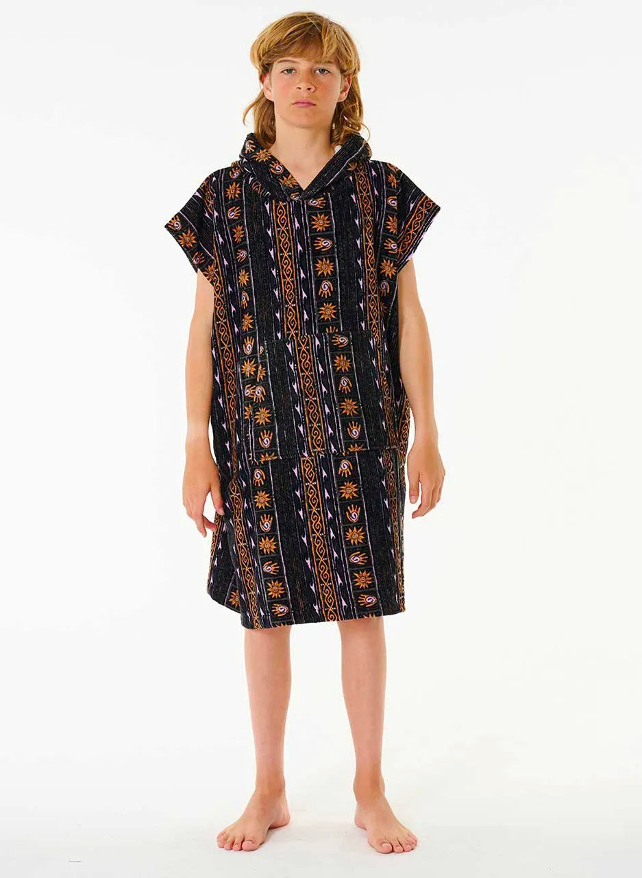  RIP CURL MIXED HOODED PONCHO BOY BLACK PURPLE