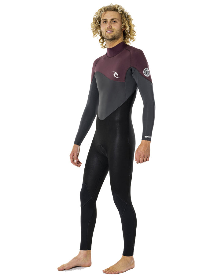  RIP CURL OMEGA 4/3 BACK ZIP WETSUIT MAROON