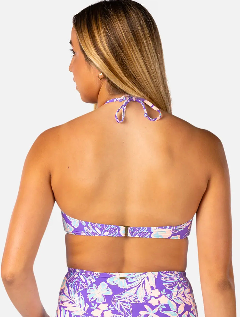  RIP CURL PALM PARTY HALTER BIKINI TOP PURPLE
