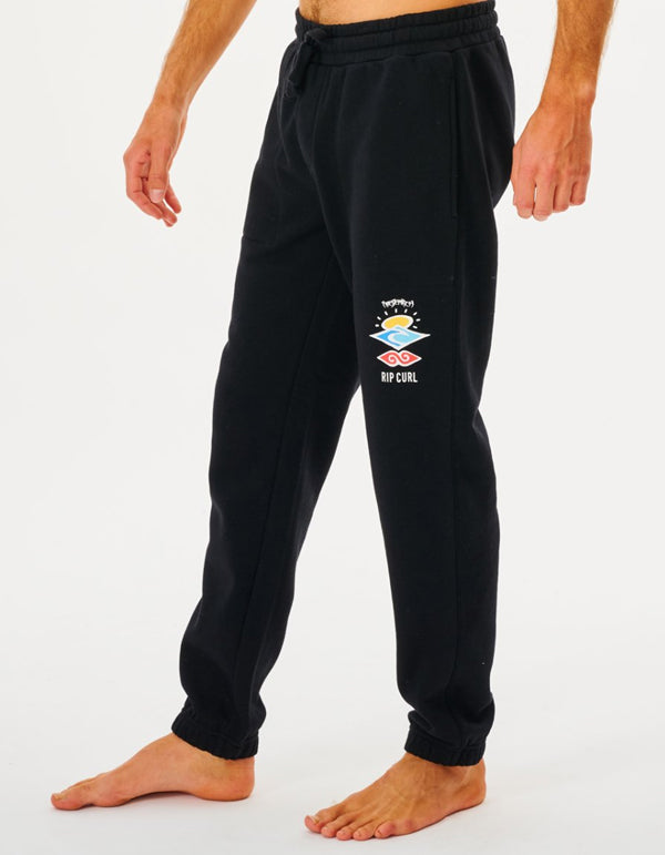  RIP CURL SEARCH ICON LOGO TRACK PANT BLACK