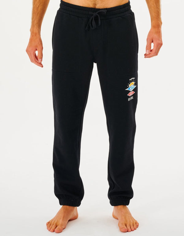  RIP CURL SEARCH ICON LOGO TRACK PANT BLACK