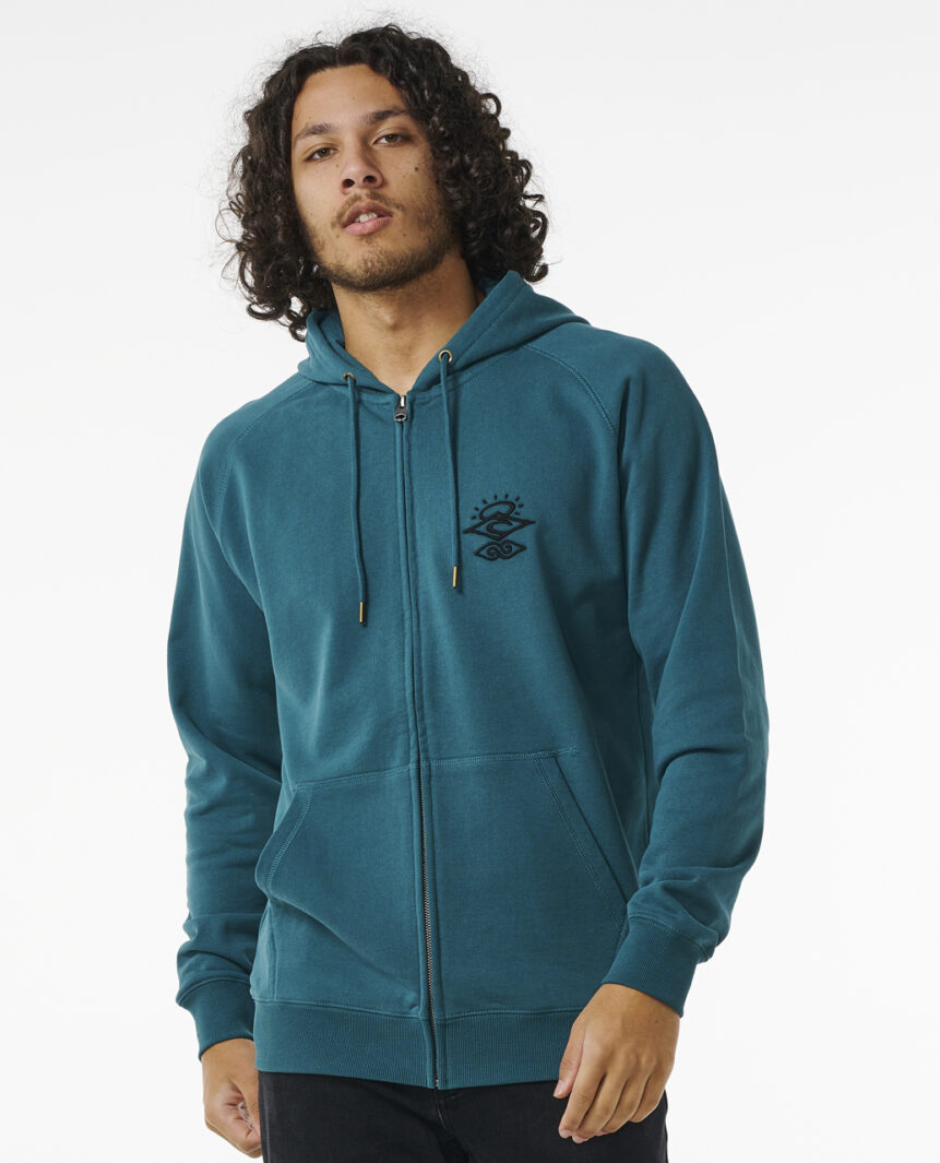  RIP CURL SEARCHERS ZIP THROUGH HOODE BLUE GREEN