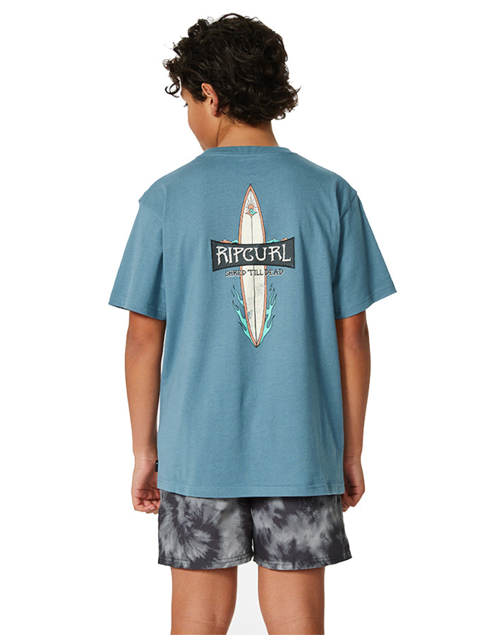  RIP CURL SHRED TEE BOY DUSTY BLUE