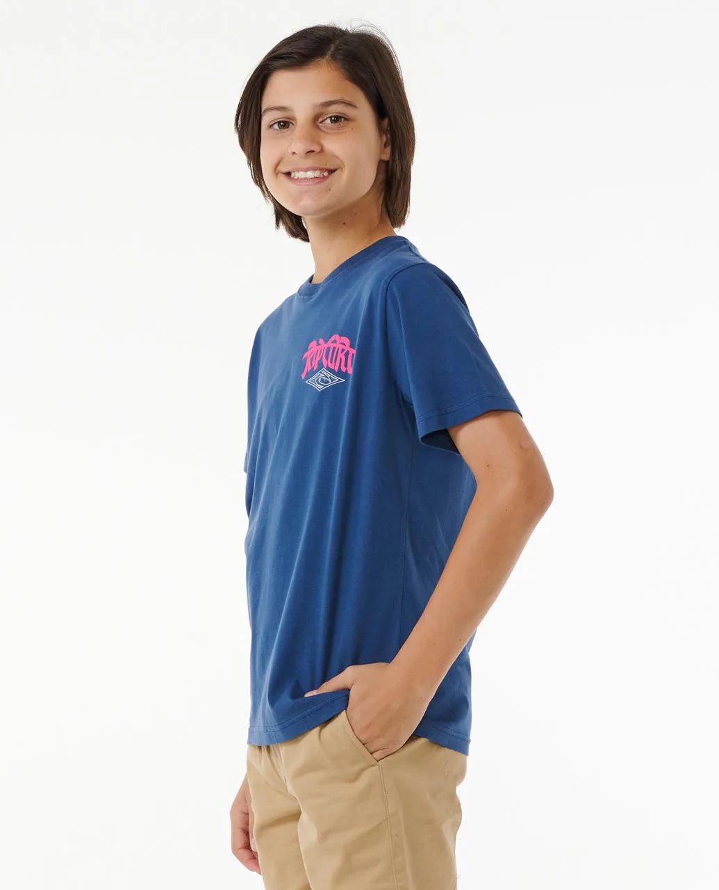  RIP CURL SHRED TILL DEAD TEE BOY WASHED NAVY