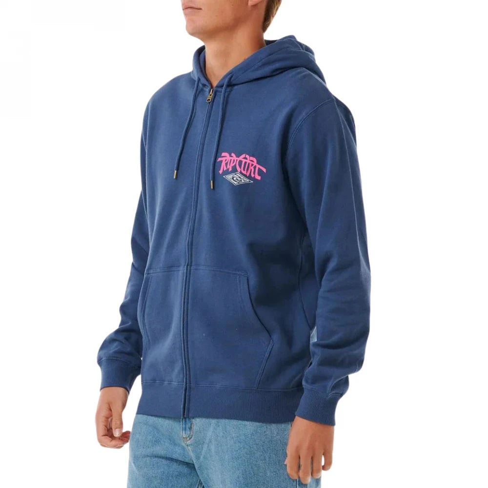  RIP CURL SHRED TILL DEAD ZIP THROUGH HOOD WASHED NAVY