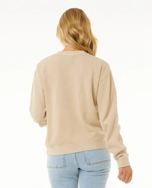  RIP CURL SLOW DOWN CREW FLEECE NATURAL